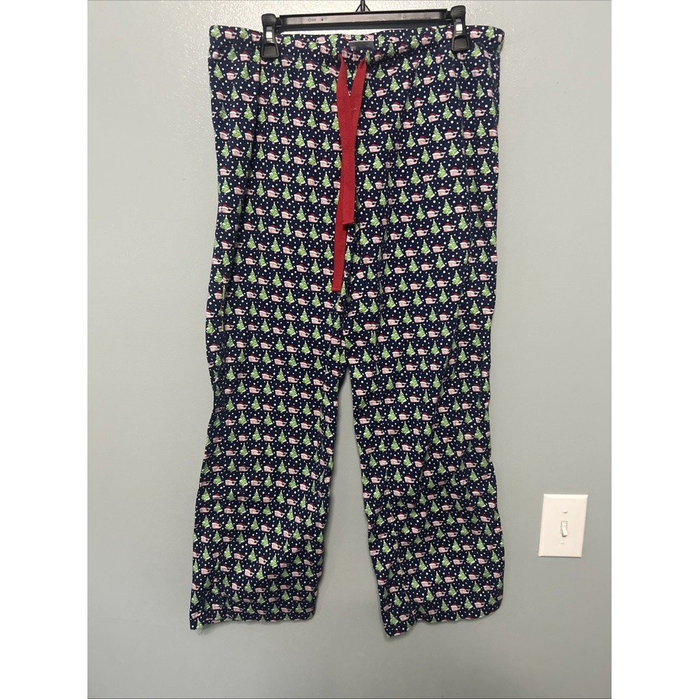 Vineyard Vines Mens Pajama Pants Medium Multicolor Santa Christmas Whale Print